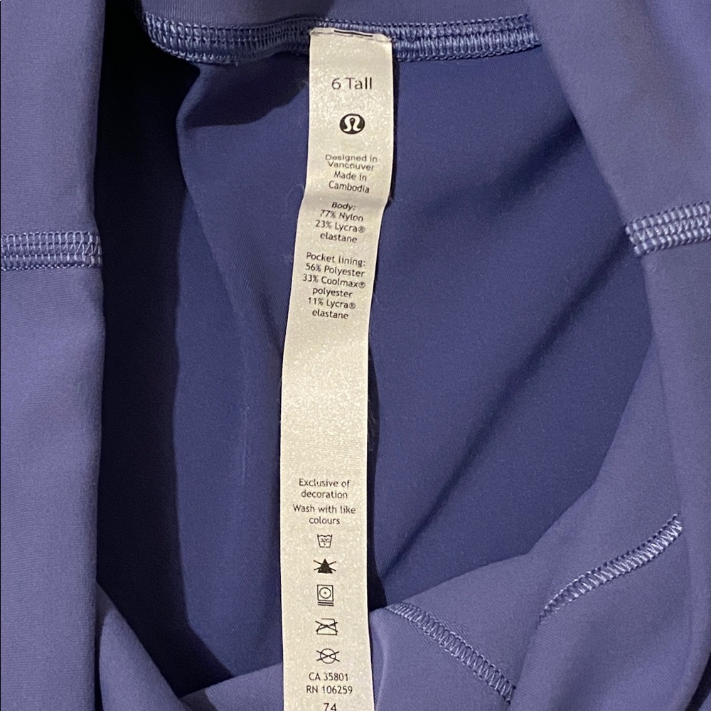 Lululemon Align High Rise Washed Denim Leggings. Like New Sz. 6 Long - Picture 8 of 10